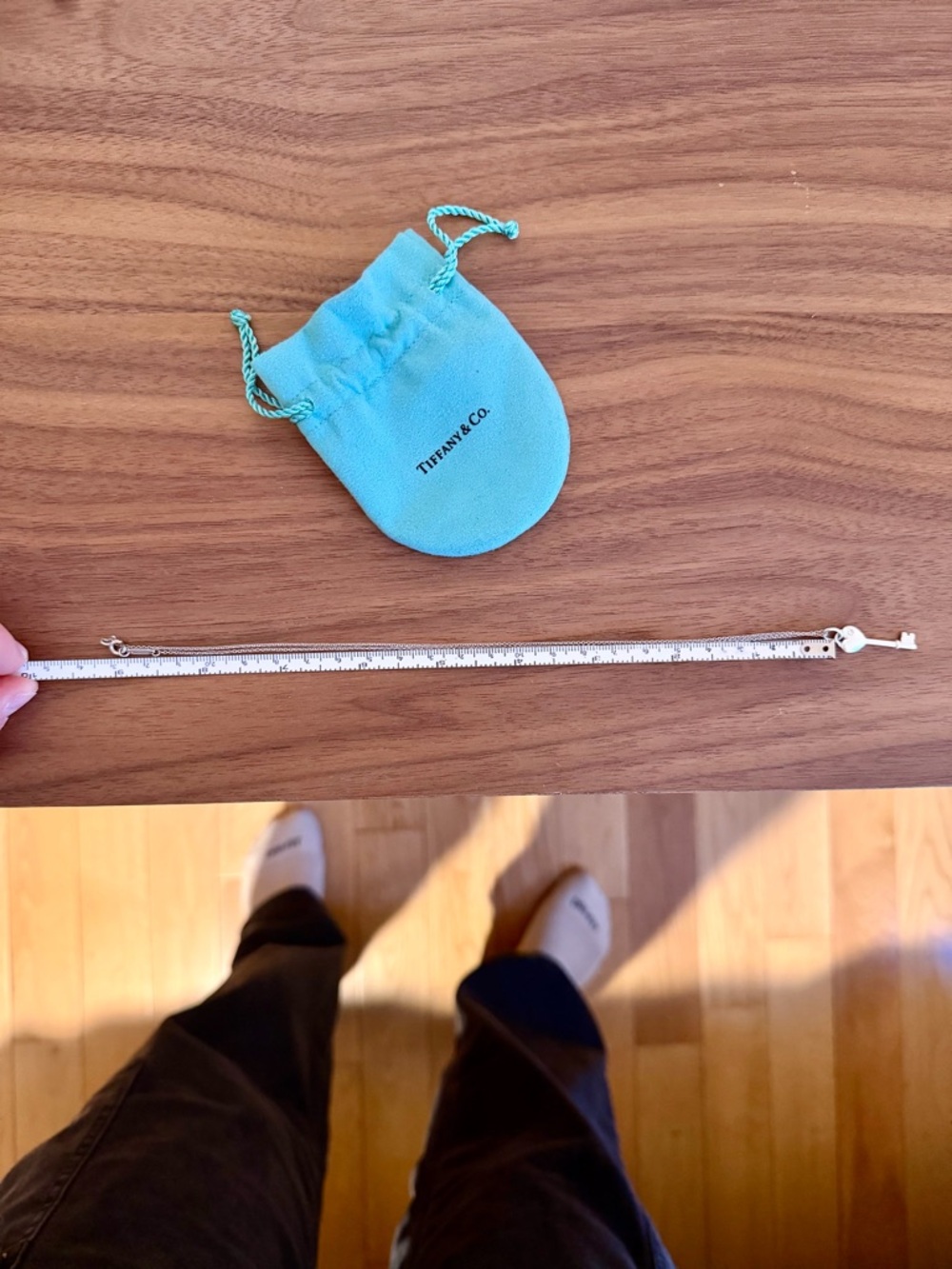 Tiffany & Co. Silver Heart Key Necklace with Tiffany Blue Pouch - Picture 3 of 3